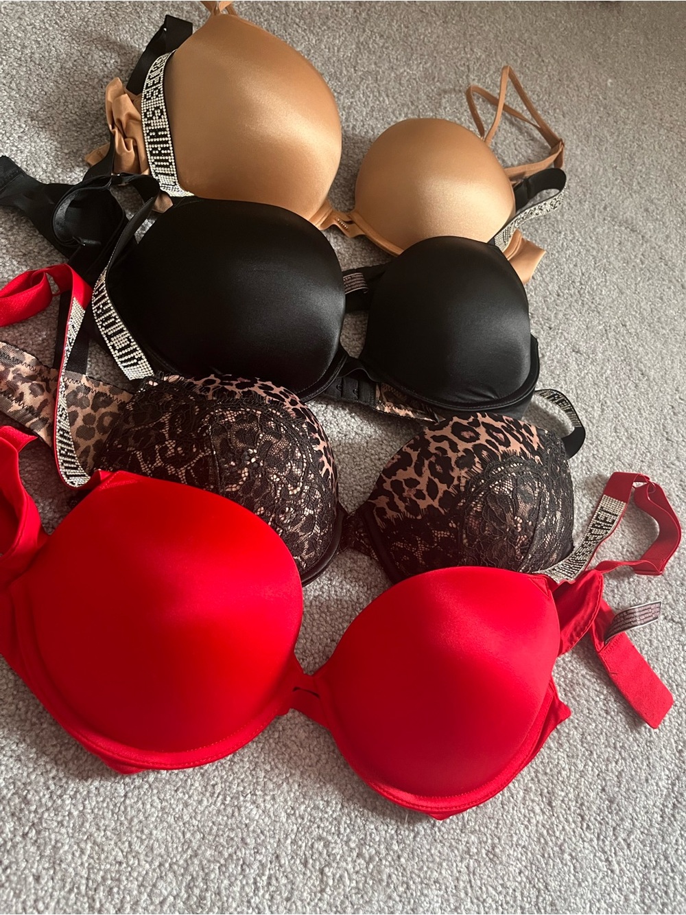 Victoria’s Secret Very Secy Push-Up Bra - Red, Black, Leopard, Nude